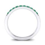 Thin Surface Prong Set Emerald Ring (0.46 CTW) Side View