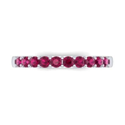 Thin Surface Prong Set Ruby Ring (0.46 CTW) Top Flat View