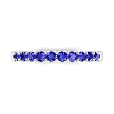 Thin Surface Prong Set Blue Sapphire Ring (0.46 CTW) Top Flat View