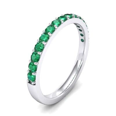 Thin Surface Prong Set Emerald Ring (0.69 CTW) Perspective View