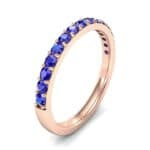 Thin Surface Prong Set Blue Sapphire Ring (0.69 CTW) Perspective View