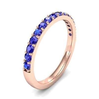 Thin Surface Prong Set Blue Sapphire Ring (0.69 CTW) Perspective View