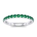 Thin Surface Prong Set Emerald Ring (0.69 CTW) Top Dynamic View
