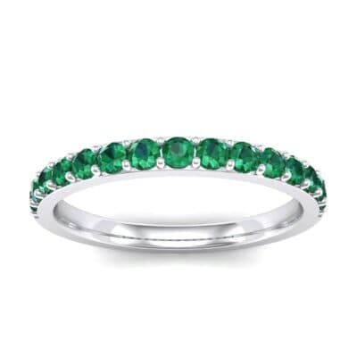 Thin Surface Prong Set Emerald Ring (0.69 CTW) Top Dynamic View