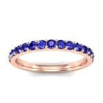 Thin Surface Prong Set Blue Sapphire Ring (0.69 CTW) Top Dynamic View