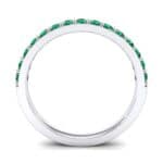 Thin Surface Prong Set Emerald Ring (0.69 CTW) Side View
