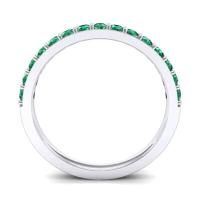 Thin Surface Prong Set Emerald Ring (0.69 CTW) Side View