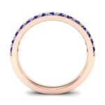Thin Surface Prong Set Blue Sapphire Ring (0.69 CTW) Side View