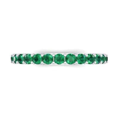 Thin Surface Prong Set Emerald Ring (0.69 CTW) Top Flat View