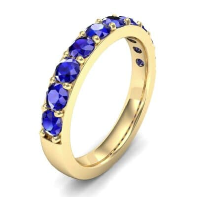 Wide Surface Prong Set Blue Sapphire Ring (1.19 CTW) Perspective View