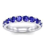 Wide Surface Prong Set Blue Sapphire Ring (1.19 CTW) Top Dynamic View
