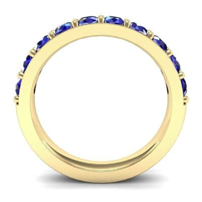 Wide Surface Prong Set Blue Sapphire Ring (1.19 CTW) Side View
