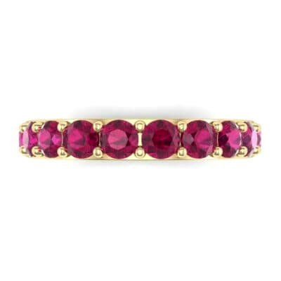 Wide Surface Prong Set Ruby Ring (1.19 CTW) Top Flat View