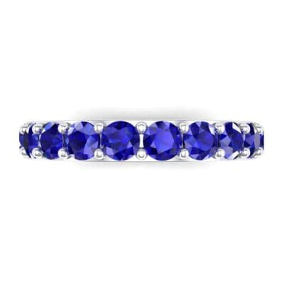 Wide Surface Prong Set Blue Sapphire Ring (1.19 CTW) Top Flat View