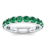 Wide Surface Prong Set Emerald Ring (1.67 CTW) Top Dynamic View