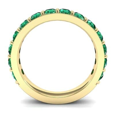 Wide Surface Prong Set Emerald Ring (1.67 CTW) Side View