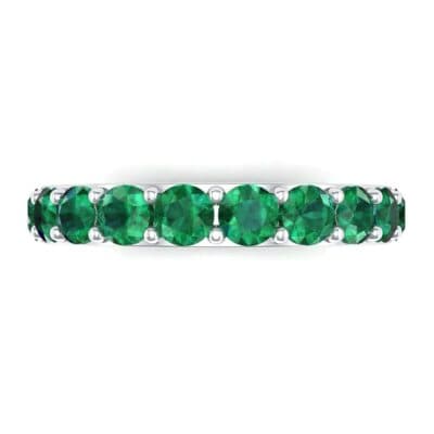 Wide Surface Prong Set Emerald Ring (1.67 CTW) Top Flat View