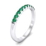 Thin Shared Prong Emerald Ring (0.46 CTW) Perspective View