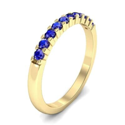 Thin Shared Prong Blue Sapphire Ring (0.46 CTW) Perspective View