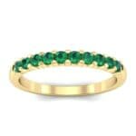 Thin Shared Prong Emerald Ring (0.46 CTW) Top Dynamic View