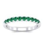 Thin Shared Prong Emerald Ring (0.46 CTW) Top Dynamic View