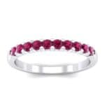 Thin Shared Prong Ruby Ring (0.46 CTW) Top Dynamic View