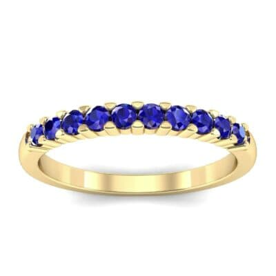 Thin Shared Prong Blue Sapphire Ring (0.46 CTW) Top Dynamic View