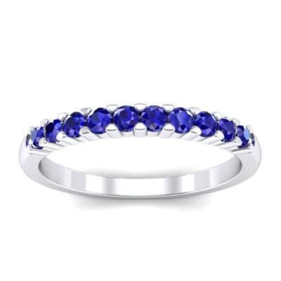 Thin Shared Prong Blue Sapphire Ring (0.46 CTW) Top Dynamic View