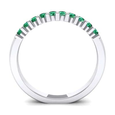 Thin Shared Prong Emerald Ring (0.46 CTW) Side View