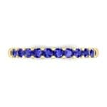 Thin Shared Prong Blue Sapphire Ring (0.46 CTW) Top Flat View
