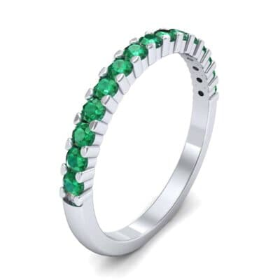 Thin Shared Prong Emerald Ring (0.69 CTW) Perspective View