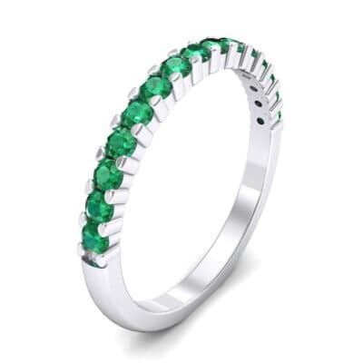 Thin Shared Prong Emerald Ring (0.69 CTW) Perspective View