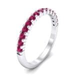 Thin Shared Prong Ruby Ring (0.69 CTW) Perspective View