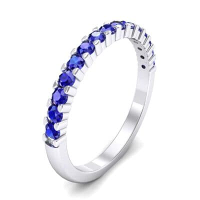 Thin Shared Prong Blue Sapphire Ring (0.69 CTW) Perspective View