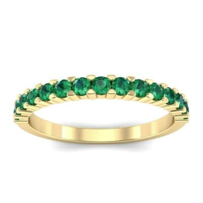 Thin Shared Prong Emerald Ring (0.69 CTW) Top Dynamic View