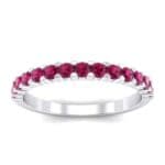 Thin Shared Prong Ruby Ring (0.69 CTW) Top Dynamic View
