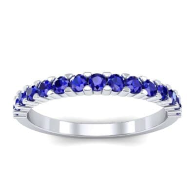 Thin Shared Prong Blue Sapphire Ring (0.69 CTW) Top Dynamic View