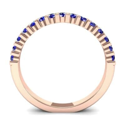 Thin Shared Prong Blue Sapphire Ring (0.69 CTW) Side View