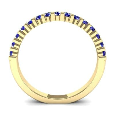 Thin Shared Prong Blue Sapphire Ring (0.69 CTW) Side View