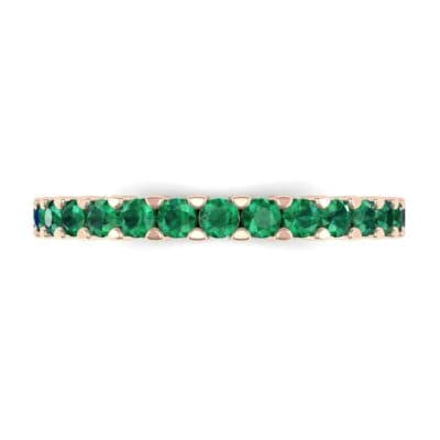 Thin Shared Prong Emerald Ring (0.69 CTW) Top Flat View