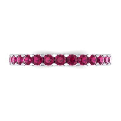 Thin Shared Prong Ruby Ring (0.69 CTW) Top Flat View