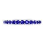 Thin Shared Prong Blue Sapphire Ring (0.69 CTW) Top Flat View