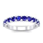 Shared Prong Blue Sapphire Ring (1.01 CTW) Top Dynamic View