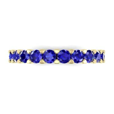 Shared Prong Blue Sapphire Ring (1.01 CTW) Top Flat View