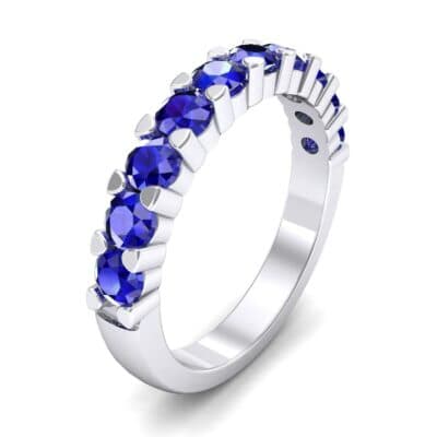 Wide Shared Prong Blue Sapphire Ring (1.37 CTW) Perspective View