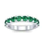 Wide Shared Prong Emerald Ring (1.37 CTW) Top Dynamic View