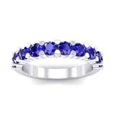 Wide Shared Prong Blue Sapphire Ring (1.37 CTW) Top Dynamic View