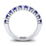 Wide Shared Prong Blue Sapphire Ring (1.37 CTW) Side View