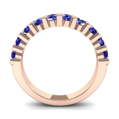 Wide Shared Prong Blue Sapphire Ring (1.37 CTW) Side View