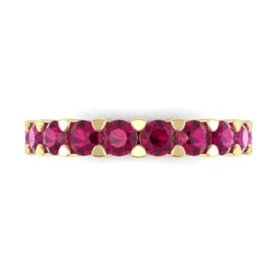 Wide Shared Prong Ruby Ring (1.37 CTW) Top Flat View